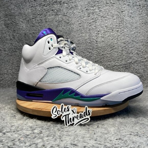 Air Jordan 5 Retro 'Grape 2025' Size 12.5 Men White Emerald Purple HQ7978-100 - Picture 2 of 7